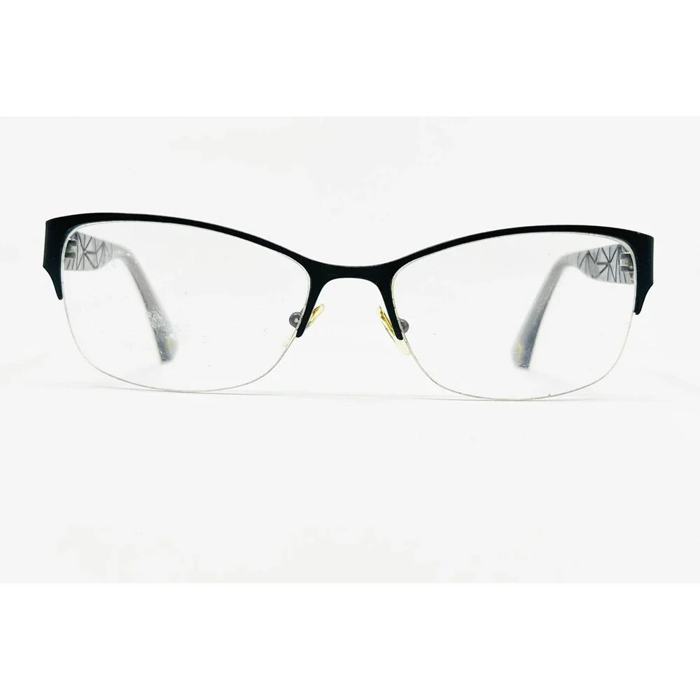 M Eyewear Regency 001 Eyeglasses Women Black Semi-Rimless Cat Eye 53-17-135